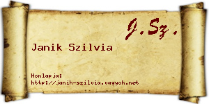 Janik Szilvia névjegykártya